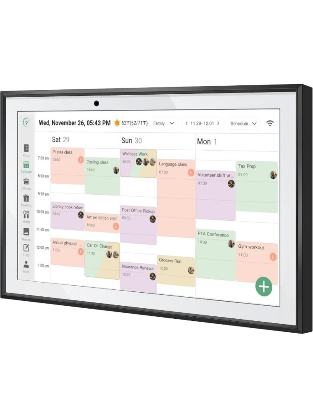 Smart WiFi Digital Family Planner Calendar, Touchscreen Chore Charts & Meal